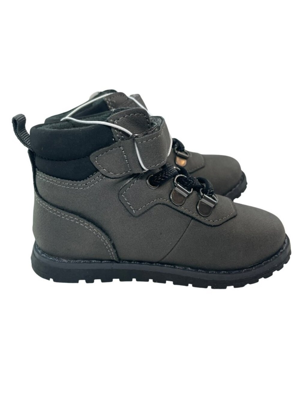 Children's Place Grey Hiking Boots Toddler Size 7 Hook & Loop Strap MSRP$65 NWT - Picture 2 of 9